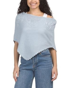 Marshalls Knit Poncho For - Blue