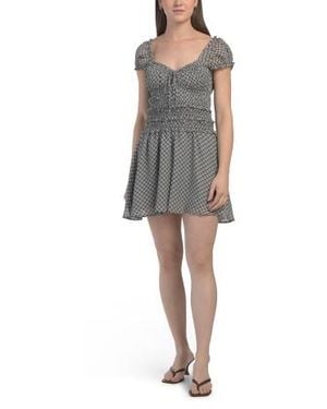 Marshalls Printed Smocked Mini Dress For - Gray