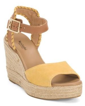 Marshalls Suede Wedge Sandals For - Metallic
