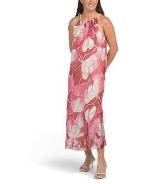 Marshalls Silk Blend Braided Strap Maxi Dress For - Red