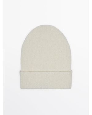 MASSIMO DUTTI Wool Blend Knit Beanie - White