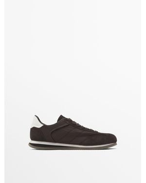 MASSIMO DUTTI Combined Fabric Trainers - White