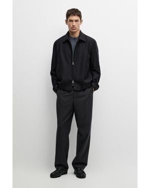 MASSIMO DUTTI Pantaloni 100% Lana Total Look - Nero
