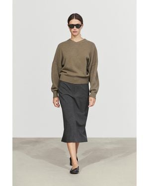 MASSIMO DUTTI Jersey Punto Oversize 100% Lana - Neutro