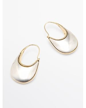 MASSIMO DUTTI Contrast Ring Earrings - White