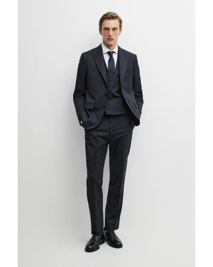 MASSIMO DUTTI 100% Cool Wool Suit Blazer - Blue
