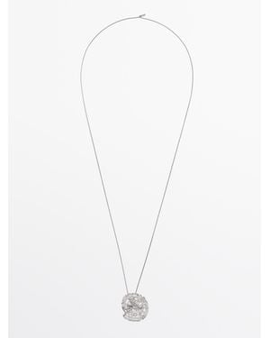 MASSIMO DUTTI Necklace With Lace Piece Pendant - White