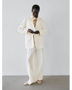 MASSIMO DUTTI Linen Suit Blazer - White