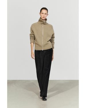 MASSIMO DUTTI Cárdigan Punto Cremallera 100% Lana - Neutro