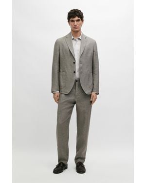 MASSIMO DUTTI 100% Linen Suit Pants - Gray