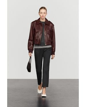 MASSIMO DUTTI Nappa Leather Jacket With Pockets - Multicolour