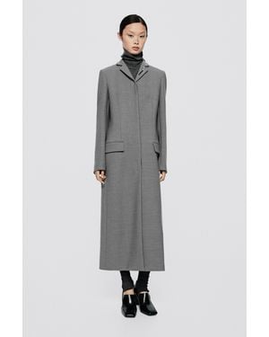 MASSIMO DUTTI Long Wool Blend Coat - Gray
