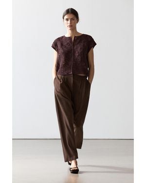 MASSIMO DUTTI Chaleco Punto Crochet - Rojo