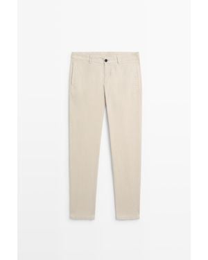 MASSIMO DUTTI Cordhose Im Slim-Fit - Weiß