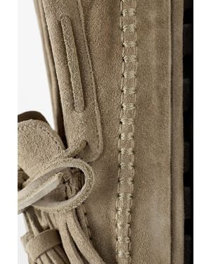 MASSIMO DUTTI Mocasín Piel Con Flecos Y Borlas - Marrón