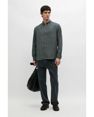 MASSIMO DUTTI Regular Fit Shirt With Pocket Detail - Blue