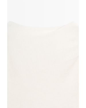 MASSIMO DUTTI Silk Blend Knit Scarf Jumper - Natural