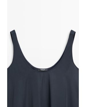 MASSIMO DUTTI Flowy Flared Strap Dress - White