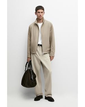MASSIMO DUTTI Technical Jacket With Pocket Detail - Natural