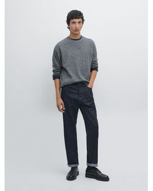 MASSIMO DUTTI 100% Cashmere Crew Neck Jumper - Grey
