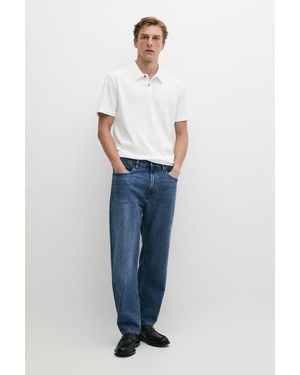 MASSIMO DUTTI Polo Manga Corta 100% Algodón - Azul