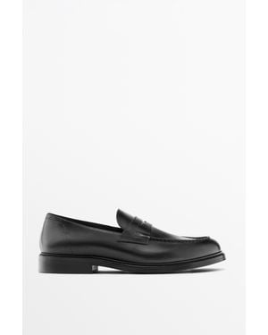 MASSIMO DUTTI Smart Nappa Loafers - White