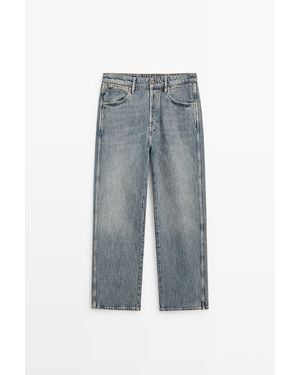 MASSIMO DUTTI Jeans Wide Fit 100% Algodón - Gris