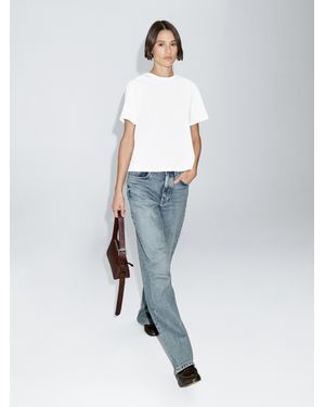 MASSIMO DUTTI T-Shirt À Manches Courtes En Coton Mélangé - Blanc