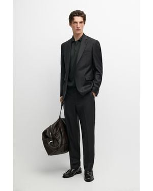 MASSIMO DUTTI 100% Wool Suit Blazer - Black
