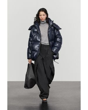 MASSIMO DUTTI Shiny Down Jacket - Blue