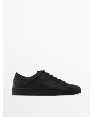 MASSIMO DUTTI Soft Nappa Trainers - Black