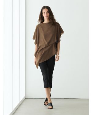 MASSIMO DUTTI Blusa Fluida Asimétrica Estilo Capa - Blanco