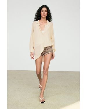 MASSIMO DUTTI Speckled Knit Co-Ord Shorts - Natural