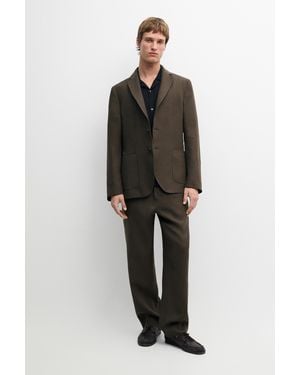 MASSIMO DUTTI Linen Suit Blazer - Brown