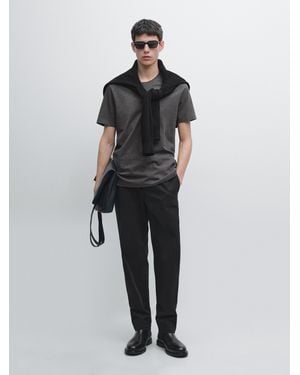 MASSIMO DUTTI Camiseta Melange Manga Corta - Multicolor