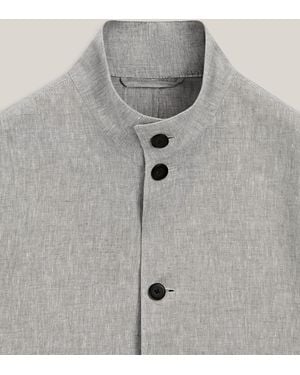 MASSIMO DUTTI Total Look Linen Bomber Jacket - Gray