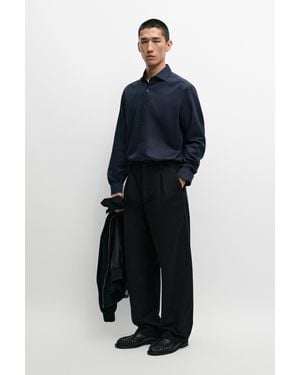 MASSIMO DUTTI Camisa Regular Fit Mezcla Algodón - Azul