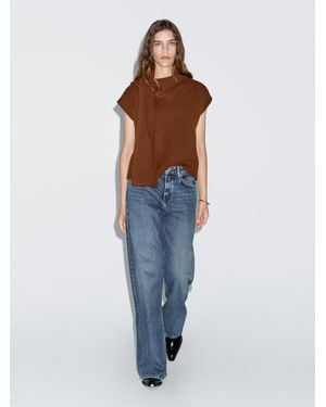 MASSIMO DUTTI High-Waist Barrel Fit Jeans - Blue