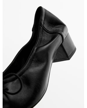 MASSIMO DUTTI High-Heel Ballerinas - Black