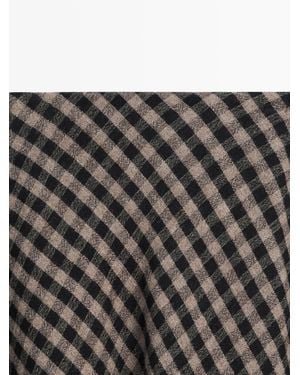MASSIMO DUTTI Flared With Check Detailing - Gray