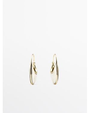 MASSIMO DUTTI Pendientes Anilla Piedra - Metálico