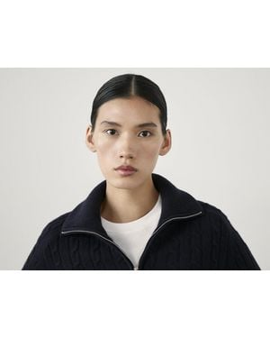 MASSIMO DUTTI Cardigan A Trecce Misto Lana - Nero