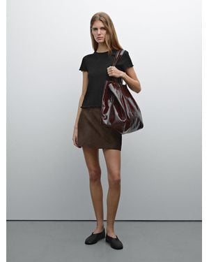 MASSIMO DUTTI Maglietta Pointelle Traforata - Grigio