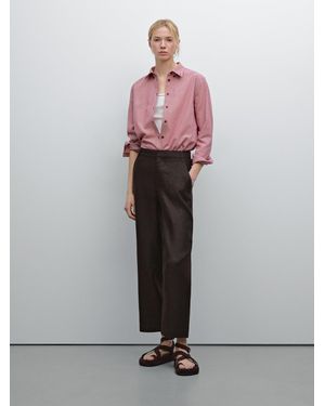 MASSIMO DUTTI Pantaloni Morbidi 100% Lino - Rosa