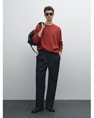 MASSIMO DUTTI Maglia Lavorata Con Collo Rotondo - Rosso