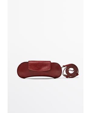 MASSIMO DUTTI Textured Nappa Leather Glasses Case