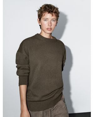 MASSIMO DUTTI Oversize-Strickpullover Aus 100 Kaschmir - Grün