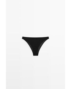 MASSIMO DUTTI Halfdoorschijnend Broekje Met Metallic Detail - Zwart