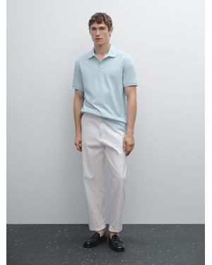 MASSIMO DUTTI Polo Con Micro Struttura - Grigio