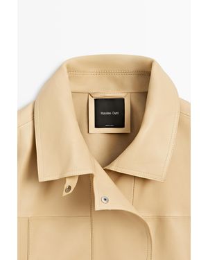 MASSIMO DUTTI Nappa Leather Shirt - Natural
